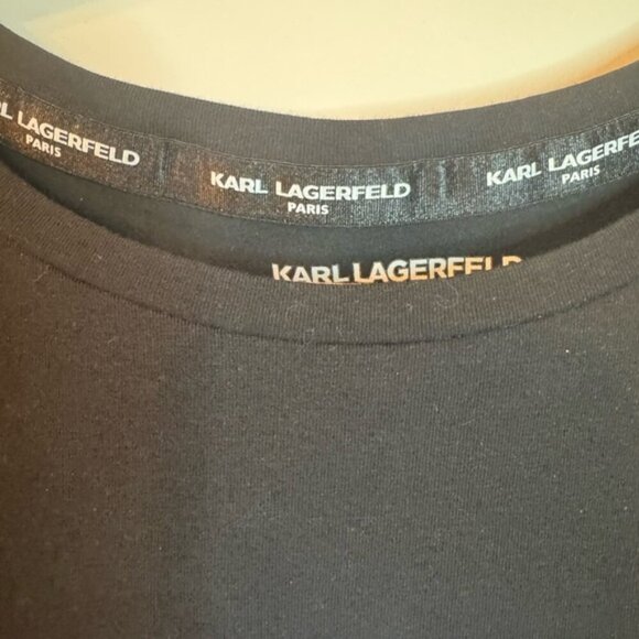 Karl Lagerfeld Black & White Graphic T-Shirt | Size Small - Picture 5 of 7